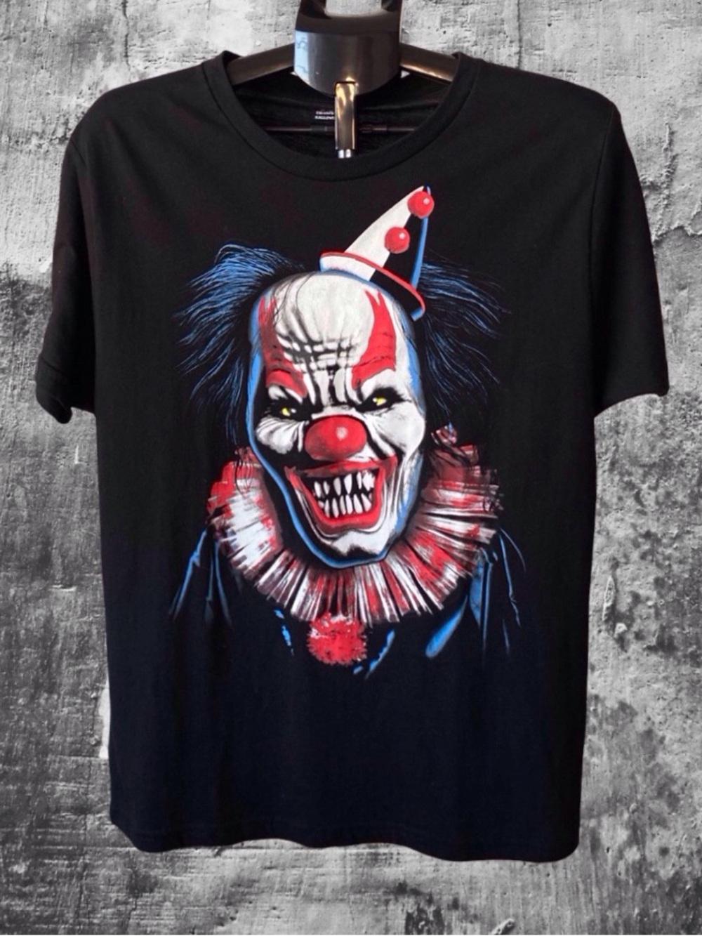 Evil Clown Graphic Tee, Unisex, Medium, Horror, Black